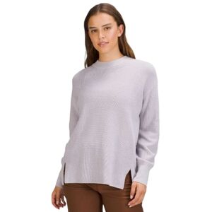 Lululemon Merino Wool-Blend Ribbed Crewneck Sweater Light Lavender Womens 6